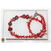 Image 1 : CORAL RHINESTONE NECKLACE 19"