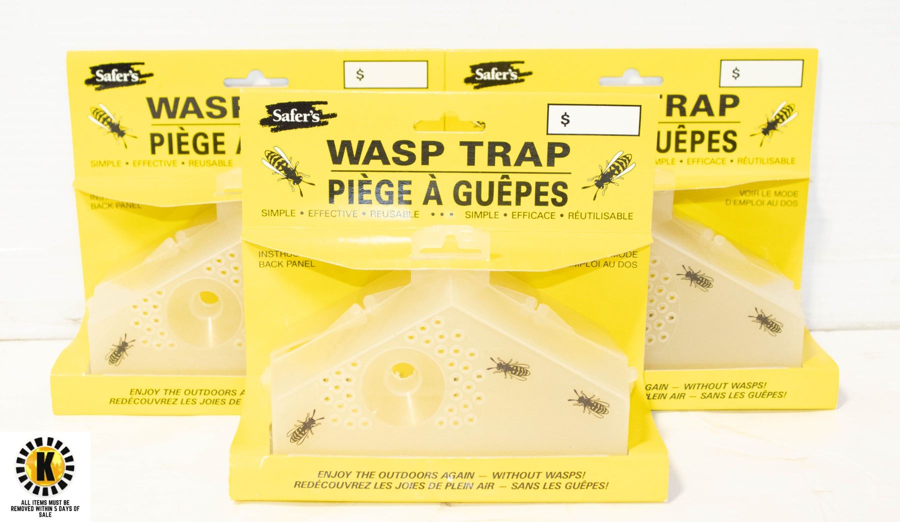 3 NEW 'SAFER'S' BRAND WASP TRAPS