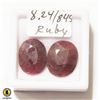 Image 1 : 8.45 CT & 8.24 CT RUBY OVAL COLOR ENHANCED