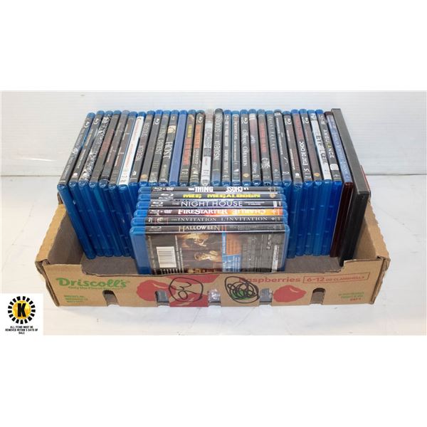 FLAT WITH 36 HORROR/SUSPENSE BLUE RAY MOVIES