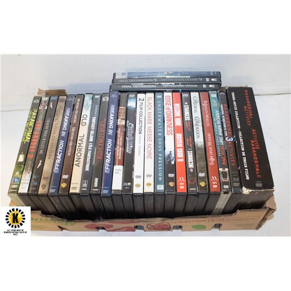 FLAT WITH 28 HORROR/SUSPENSE DVD MOVIES