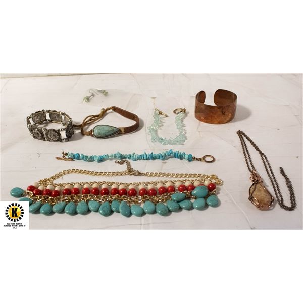 ESTATE COPPER, STONE, TORQUISE & ASSORTED