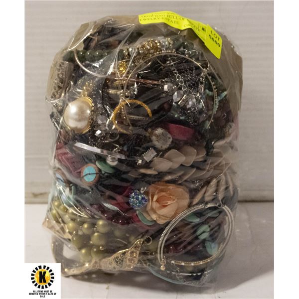 LARGE BAG FULL OF ESTATE JEWELRY-ESTATE