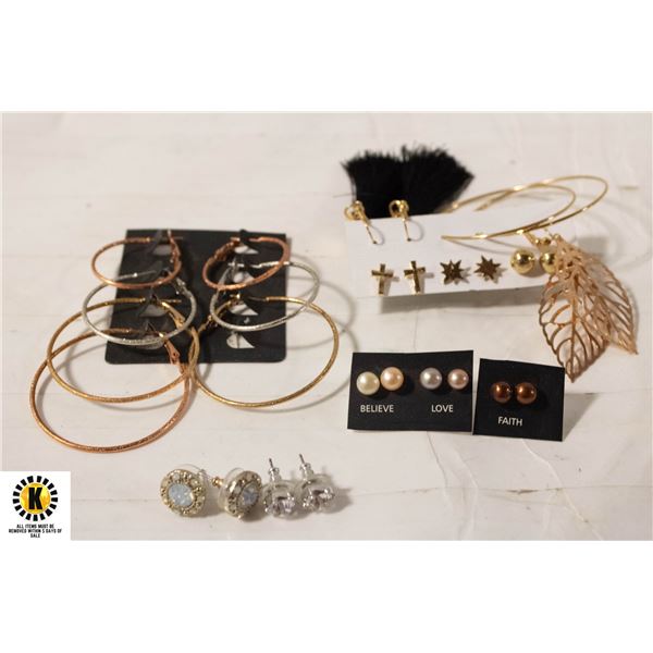 ESTATE ASSORTED EARRINGS SOME NEW ON CARDS-ESTATE