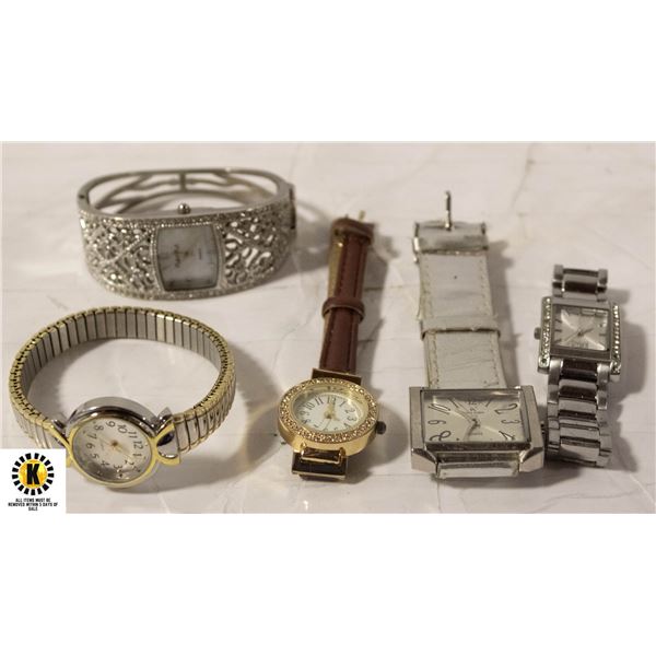 5 ESTATE LADIES WATCHES TOGETHER-ESTATE
