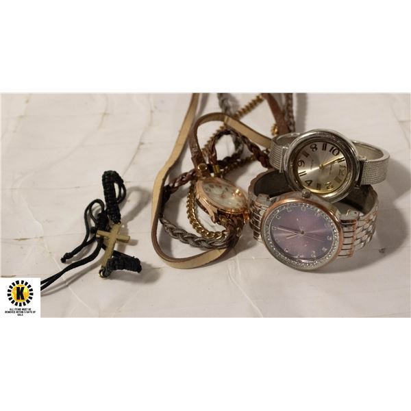 3 ESTATE LADIES WATCHES TOGETHER-ESTATE