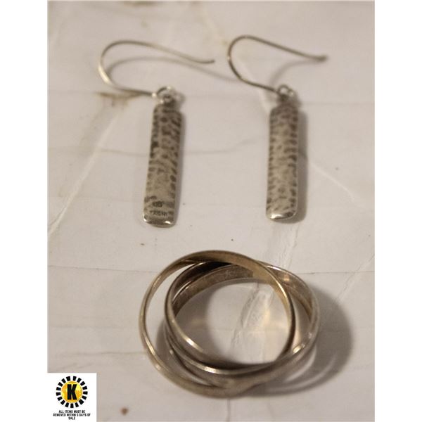 025 SILVER PUZZLE RING & 925 SILVER