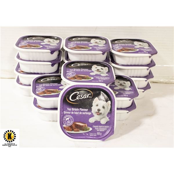 FLAT OF 18 CESAR DOG FOOD BB NOV 2022