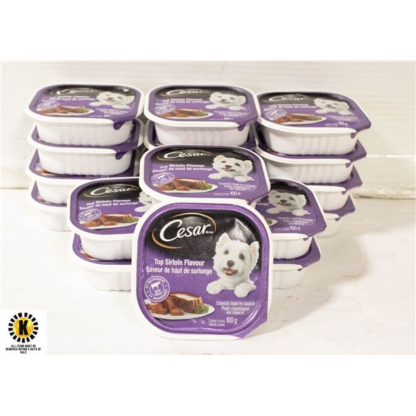FLAT OF 18 CESAR DOG FOOD BB NOV 2022