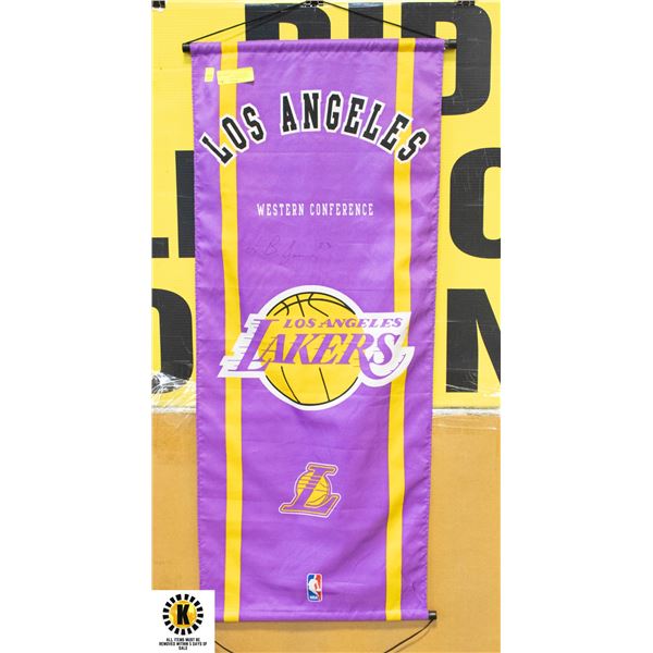 LAKERS SIGNED NBA BANNER-ESTATE
