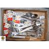 Image 1 : FLAT OF ASSORTED NEW PACKSOF FORKS,SPOONS ETC