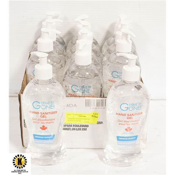 CASE OF 12 HAND SANITIZER PUNP BOTTLES 443ML