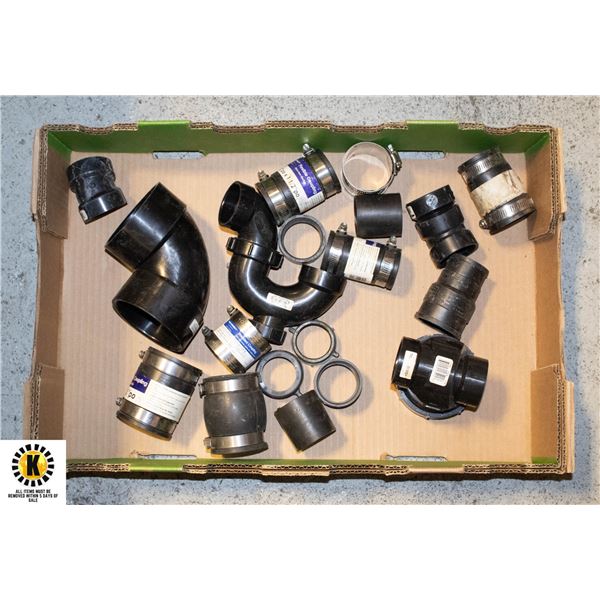 FLAT WITH RUBBER AND PVC PLUMBING CONNECTORS AND