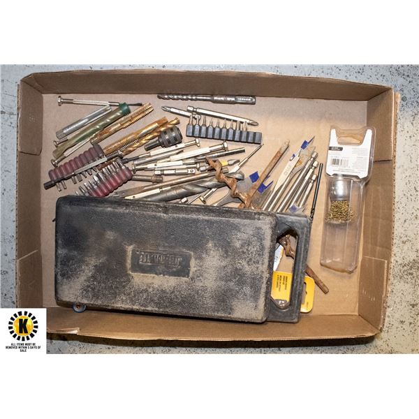 FLAT PLUS 2 CASES OF DRILL BITS, DRIVERS, AND