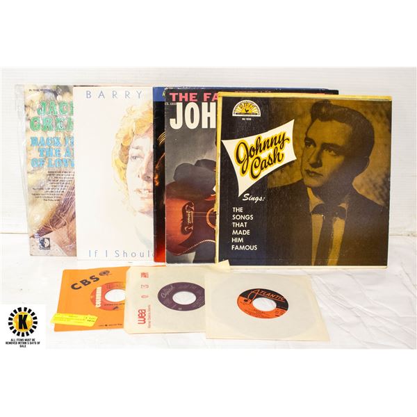 VINTAGE JOHNNY CASH & MORE RECORDS & 78'S