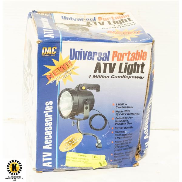 NEW IN BOX UNIVERSAL POTRTABLE ATV LIGHT