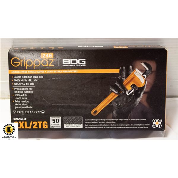 GRIPPAZ BDG DISPOSABLE GLOVES SIZE XXL/G