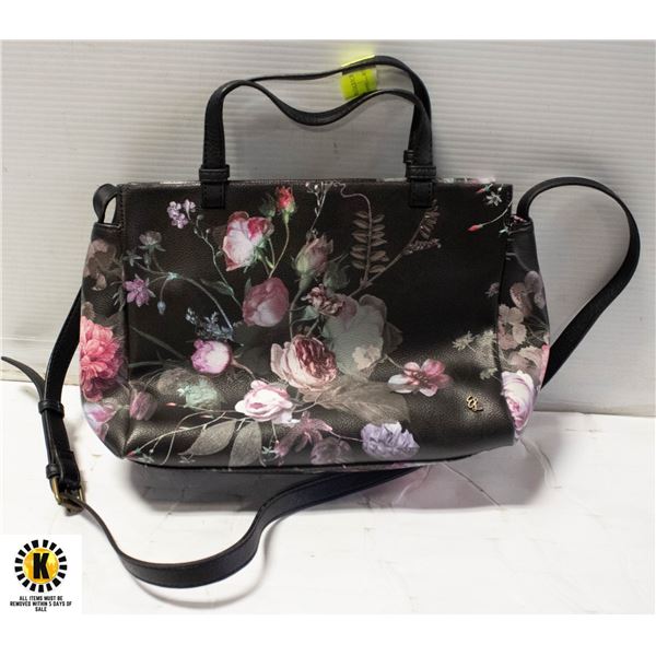 BLACK FLORAL PURSE BRAND NEW