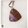 Image 1 : PURPLE NATURAL AGATE RHINESTONE BAIL PENDANT