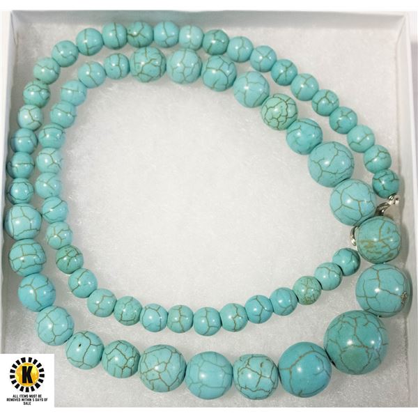 TURQUOISE GRADUATED NECKLACE 18"