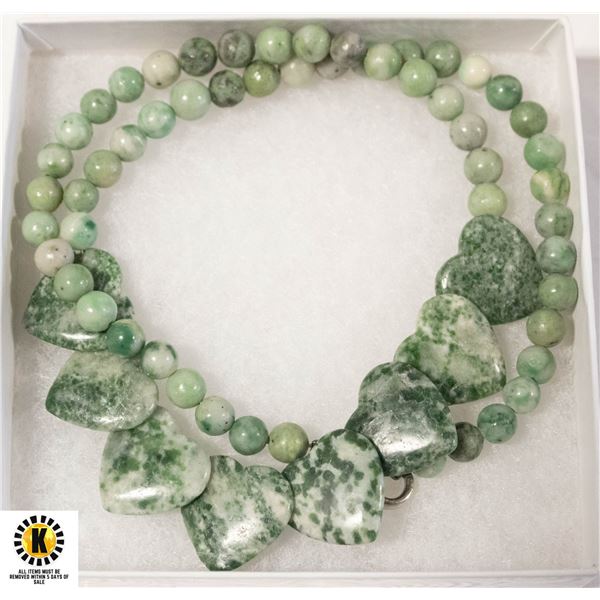 TREE AGATE HEART NECKLACE 18"