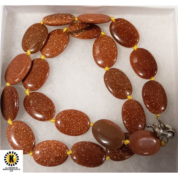GOLDSTONE KNOTTED NECKLACE 18"