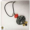 Image 1 : KAMABA JASPER, CORAL, CITRINE, ONYX NECKLACE 18"