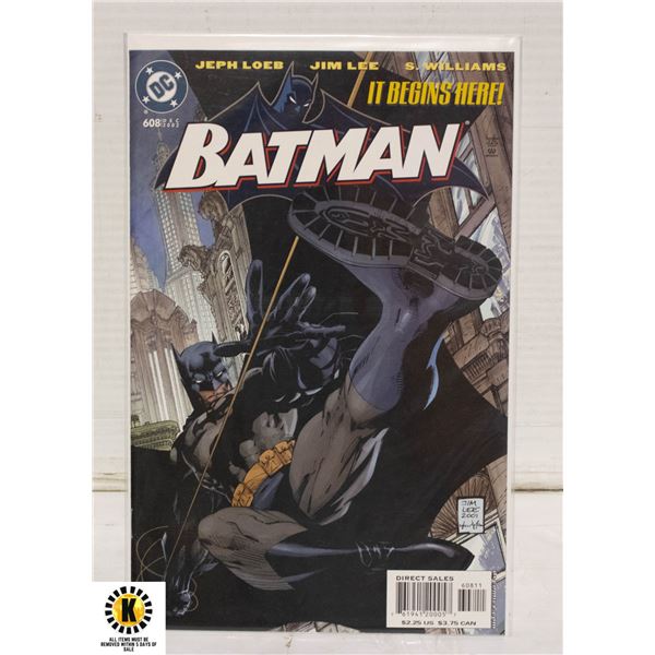 DC BATMAN #608 COMIC, 1ST HUSH APP, JIM LEE