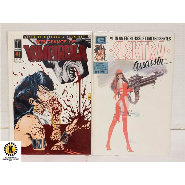 VAMPIRELLA #1, ELEKTRA #1 COMIC LOT