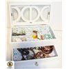 Image 1 : WHITE JEWELRY BOX OF ASSORTED ESTATE JEWELRY