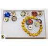 YELLOW SNAP CHARM BRACELET & 13 SNAP CHARMS