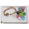 PICTURE JASPER SNAP CHARM BRACELET & 13 SNAP