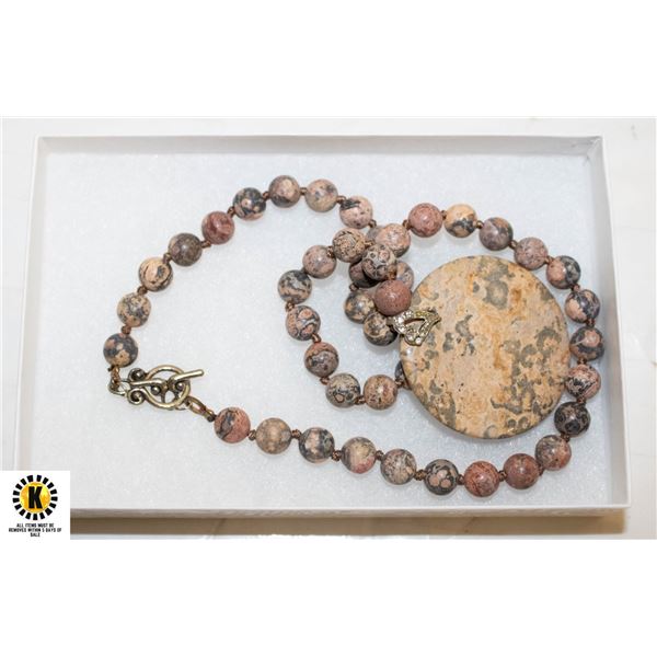 LEOPARD JASPER NECKLACE 19 1/2"