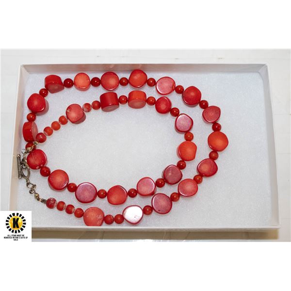 RED SEA CORAL NECKLACE 21"