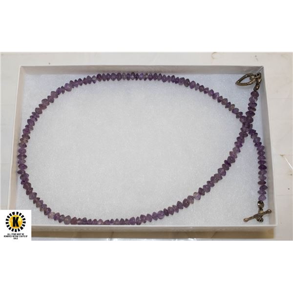 FACTED AMYTHST NECKLACE 17"