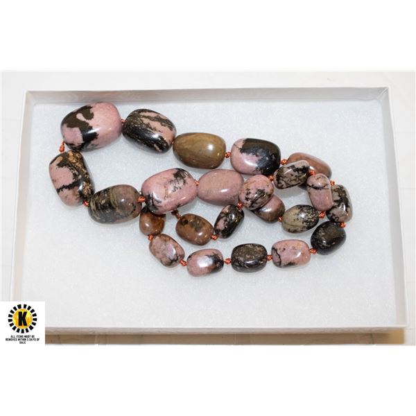 RHODONITE NECKLACE 18"