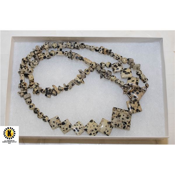 DALMATION JASPER NECKLACE 22"