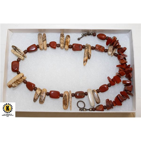 PICTURE AND RED JASPER NECKLACE 18"