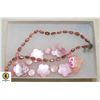 Image 1 : PINK MOP FLORAL NECKLACE 23"
