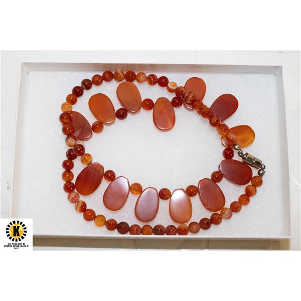 CARNELIAN NECKLACE 20" MAGNETIC CLASP