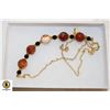 Image 1 : FACETED CARNELIAN ONYX NECKLACE 24"