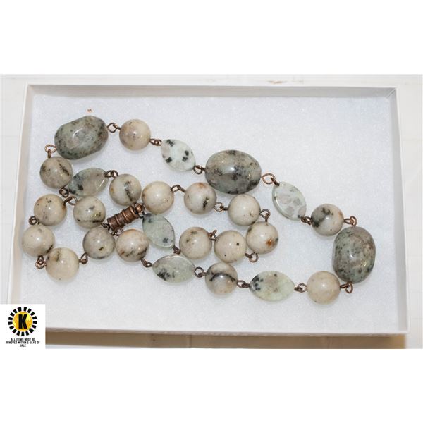 KIWI JASPER NECKLACE 21 1/2" MAGNETIC CLASP