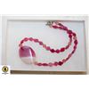 Image 1 : PINK AGATE DYED JADE NECKLACE  15"