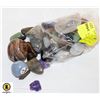 Image 1 : BAG LOT OF GEMSTONES, PALM STONE, OBELISK, ANGEL,