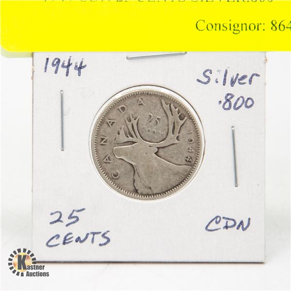 1944 CDN 25 CENTS SILVER