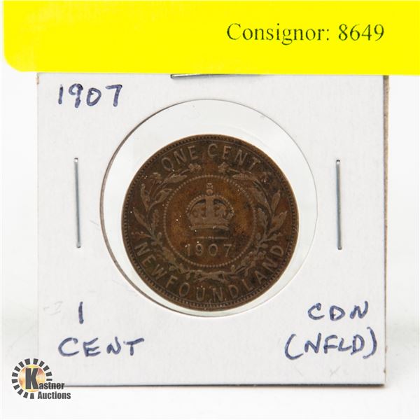 1907 CDN-NFLD 1 CENT VINTAGE