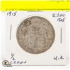 Image 1 : 1915 UK 1/2 CROWN SILVER.925