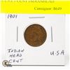 Image 1 : 1901 USA 1 CENT INDIANHEAD