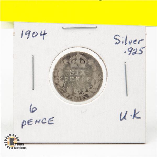 1904 UK 6 PENCE SILVER
