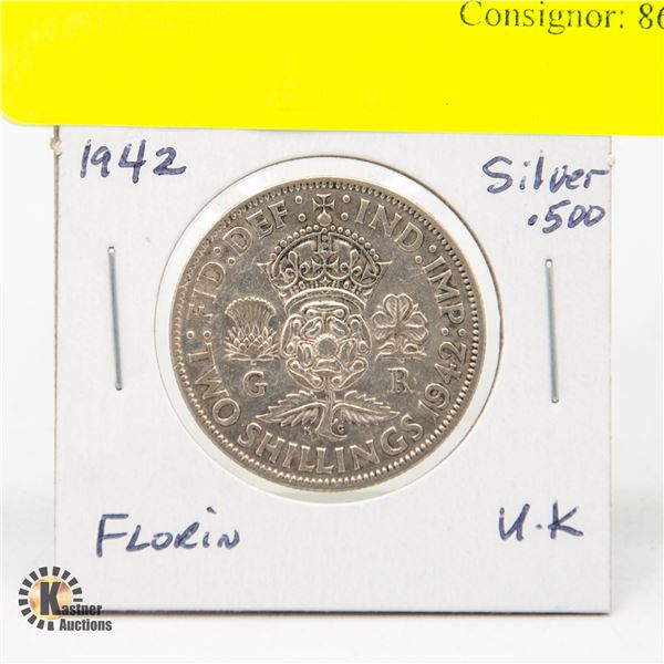 1942 UK FLORIN SILVER